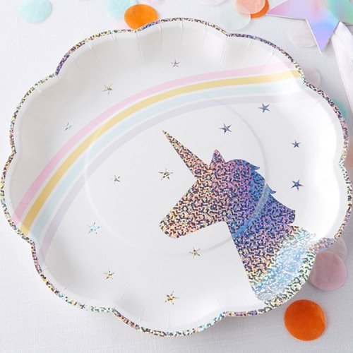 Enchanted Unicorn Party Paper Plates